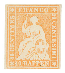 First Munich print and color sample without silk thread on ungummed ...