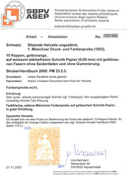 First Munich print and color sample without silk thread on ungummed ...