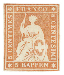 Unused; very nice, well-presenting stamp without silk thread and ...