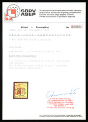 Rote Rosette Nr 2 auf allseitig voll-bis meist grünrandigem Schnitt ...