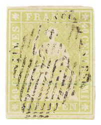 Stamp with white margins on all sides and black federal lozenge ...