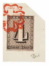 Small letter fragment with Type III and red Zurich rosette. A ...