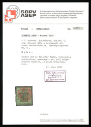 Selten schönes Beispiel einer roten Rosette Nr. 5 (ohne Kleeblatt im ...