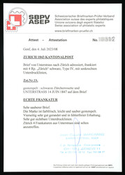 Very rare letter with 1S, Type IV with black Zurich rosette from ...