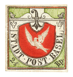 Unused; first edition of the Basel Dove, so-called trial print. White ...