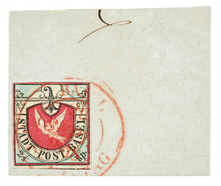Letter fragment with a beautiful Basel dove with good embossing and ...