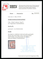 Type IV with red Zurich rosette. Cut partially along the margins, but ...