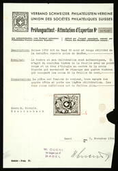 Relativ selten: schwarze Rosette Nr. 3 auf vollrandiger Marke mit ...