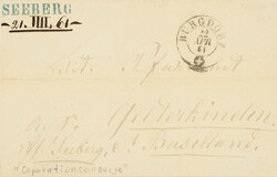 Typical official letter from Seeberg (BE) with blue bar postmark (Gr ...