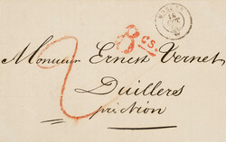 Postage letter dated 18.10.51 from Morges (VD) with red tax number ...