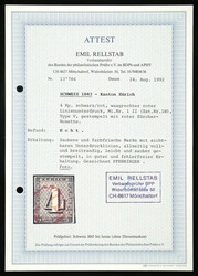 1W, Type V with red Zurich rosette. Still fully to well-margined, ...