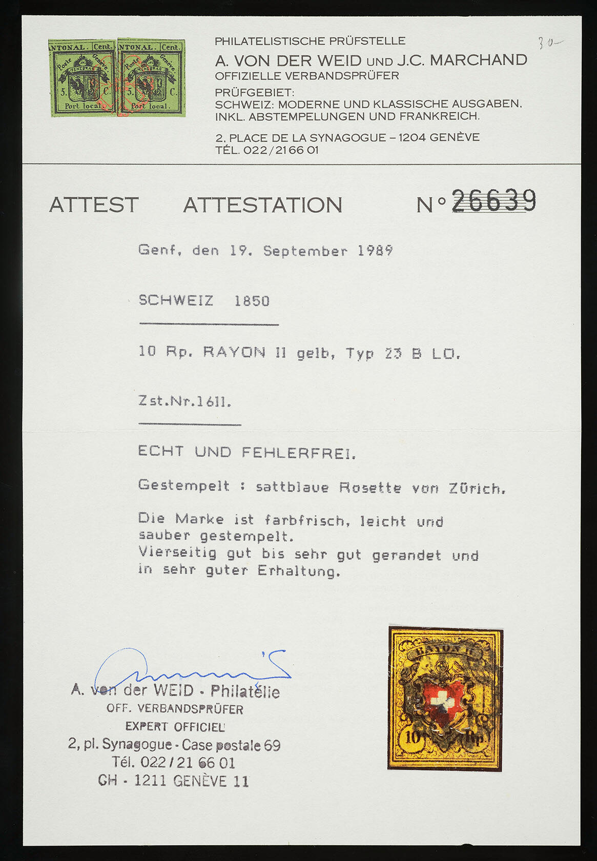 Image 1 for lot number 2090 for Honegger Philatelie AG - Catalogue Spring - 2026