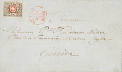 Local letter dated Oct. 30, 1950, with red rosette No. 3 from Geneva. ...