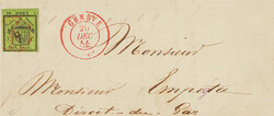 Large part of a cover dated 20.12.44 from Geneva, with wide-margin ...