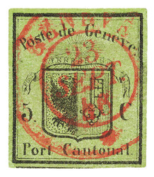 Very rare on the small Geneva Eagle: centered red double circle ...