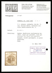 Red rosette No. 2 on a stamp with a short to full margin, not ...