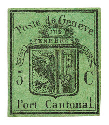 Unused; stamp with green margins on all sides in good condition. ...