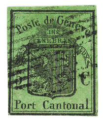 Rare postmark: black federal lozenge on dark green Eagle (possible as ...