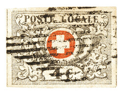 Black federal lozenge on a stamp with wide margins on all sides in ...