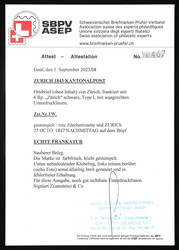 Waagrechte Unterdrucklinien, Type I mit roter Rosette auf Beleg von ...