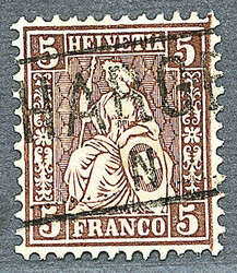5655146: Switzerland sitting Helvetia perforated