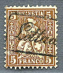 5655146: Switzerland sitting Helvetia perforated