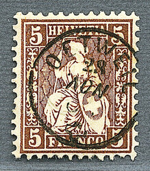 5655146: Switzerland sitting Helvetia perforated