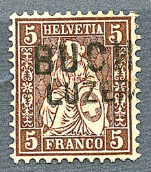 5655146: Switzerland sitting Helvetia perforated