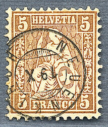 5655146: Switzerland sitting Helvetia perforated