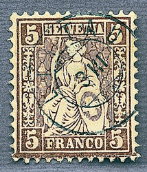 5655146: Switzerland sitting Helvetia perforated