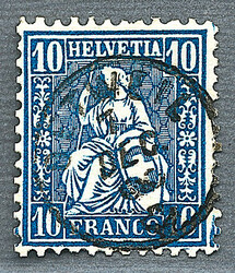 5655146: Switzerland sitting Helvetia perforated