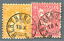 5655146: Switzerland sitting Helvetia perforated