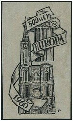 1960 Europamarke 1960, 1 Klischee/ Entwurf (Tusche) für eine 1960 ...