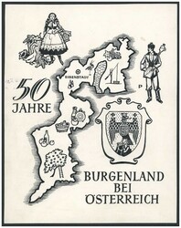 1971 50 Jahre Burgenland bei Österreich, 1 Klischee/ Entwurf ...