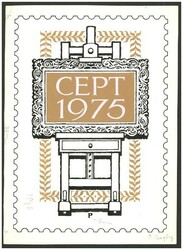 1975 CEPT, 1 Klischee/ Entwurf (Tusche) für eine Briefmarkenausgabe ...