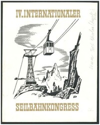 1975 IV. Internationaler Seilbahnkongress, 1 Klischee/ Entwurf ...