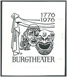 1976 200 Jahre Burgtheater, 1 Klischee/ Entwurf (Tusche) für eine ...