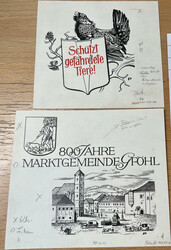11 Entwürfe/ Klischees für diverse Briefmarkenausgaben bzw. ...