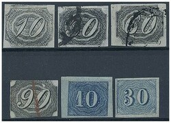 1844/54 Lot Ziegenaugen 10 R. - 90 R. sowie Coloridos 10 R. und 30 R. ...