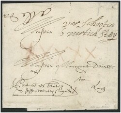 1676 Estafetten-Faltbrief von Brüssel nach Liege mit Taxvermerk ...