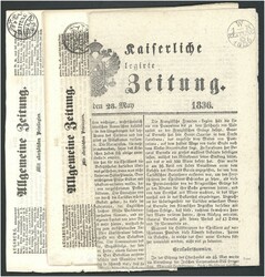 1835/1845 4 Zeitungen, davon 3 mit Signetten, u.a. das ...