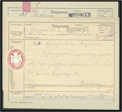 1912 Reichenau, 2 Staatstelegramme vom Jäger der "Jagdleitung Sr. K ...