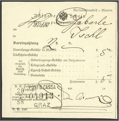 1884/1899 6 Poststücke aus der Steiermark, dabei Trieben, ...