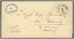 1885 FPA. No 62/ 6/ 6/ 85, Bahnpoststempel auf Faltbrief vom ...