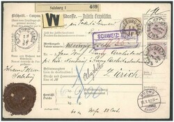 1892/1897 4 Poststücke, ab Salzburg, Oberndorf, Golling sowie ein ...