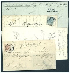 Ausgabe 1850, Kleine Partie mit 10 Stück 3 Kr. und 24 Stück 9 Kr.- ...