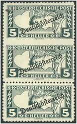 1919 5 Heller Eilmarke, senkrechtes Paar, Mitte ungezähnt, ...