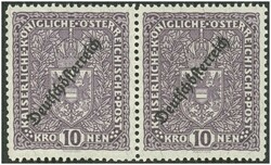 1918 Freimarkenausgabe Wappenzeichnung mit Aufdruck ...