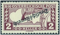 1919 Zeitungsmarke mit kopfstehendem Aufdruck "Deutschösterreich", ...