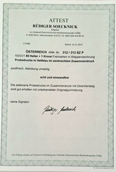 1920/21 80 H. a. 1 K. Probedrucke im senkrechten Zusammendruck mit ...